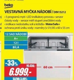 Vestavná myčka Beko DIN15212