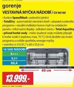 Vestavná myčka Gorenje GV 66160