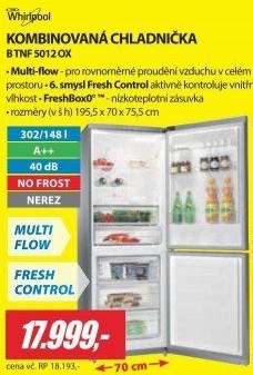Kombinovaná chladnička Whirlpool B TNF 5012 OX