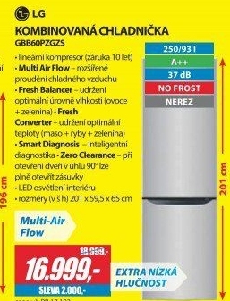 Kombinovaná chladnička LG GBB 60PZGZS