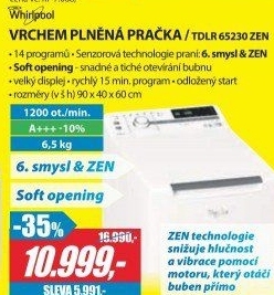 Pračka Whirlpool TDLR 65230 ZEN