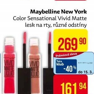 Lesk na rty Color Sensational Vivid Matte Maybelline