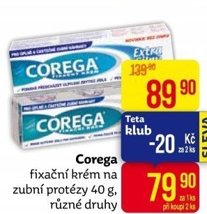 Fixační krém na zubní protézu Corega