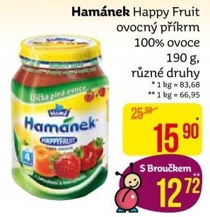 Přesnídávka ovocná Happy Fruit Hamánek