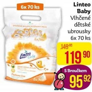 Vlhčené ubrousky dětské Linteo Baby