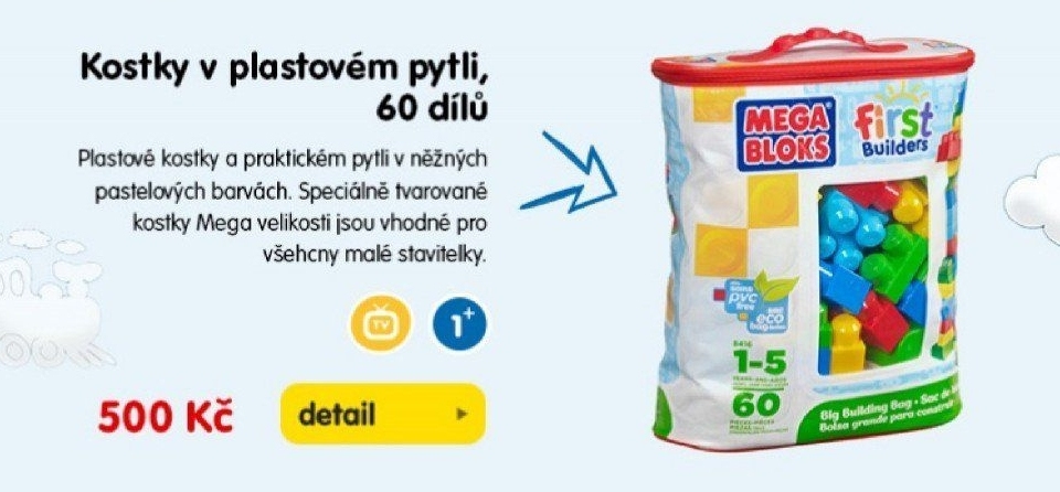 Mega Bloks Kostky v plastovém pytli 60 dílů