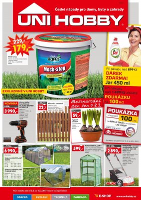 akční leták UNI HOBBY 2.3.2017-15.3.2017