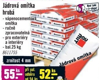 Jádrová omítka Baumit hrubá, 25 kg