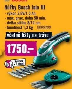 Akumulátorové nůžky na trávu BOSCH ISIO 3