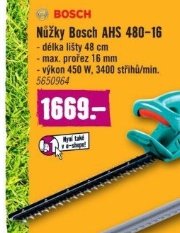 Elektrické nůžky na živý plot BOSCH 480-16
