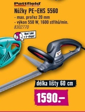 Elektrické nůžky na živý plot Pattfield PE-EHS 5560