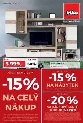 akční leták Kika nábytek 6.3.2017-19.3.2017