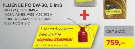Motorový olej 5W - 30 Fluence Fo Starline