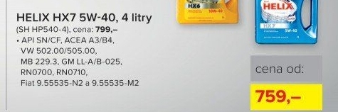 Motorový olej 5 W - 40 Helix HX7 Shell