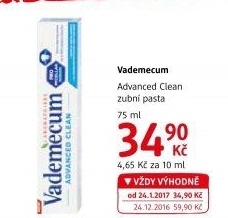 Pasta na zuby Vademecum Advanced Clean