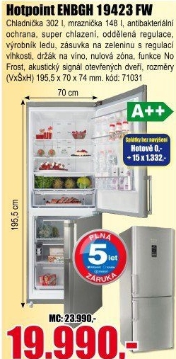 Kombinovaná chladnička Hotpoint ENBGH 19423 FW
