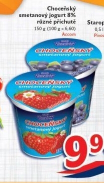Jogurt smetanový ochucený Choceňský