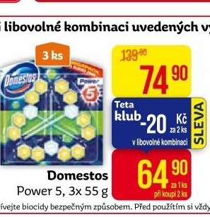 WC blok tuhý Power 5 Domestos