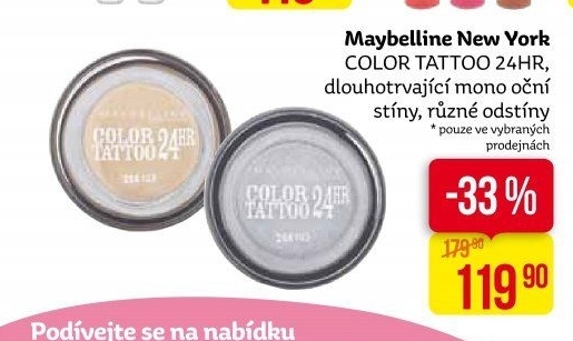 Oční stíny 24H Color Tattoo Maybelline