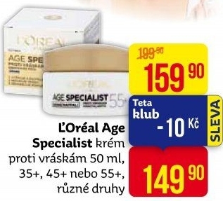 Krém pleťový proti vráskám Age Specialist L'oréal