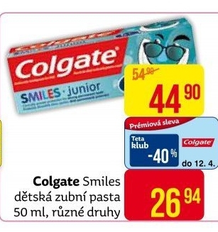 Pasta na zuby dětská Smiles Colgate