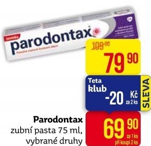 Pasty na zuby Parodontax