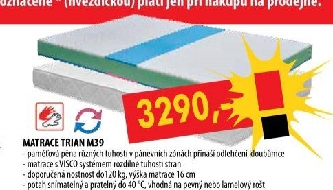 Matrace s potahem IDEA TRIAN 140x200x16 M39