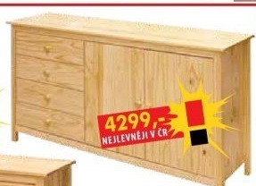 Komoda 2 dveře + 4 zásuvky TORINO