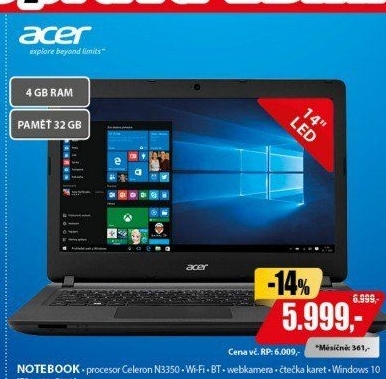 Notebook ES1-432-C528 Acer