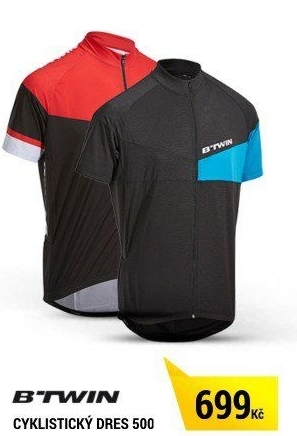 CYKLISTICKÝ DRES S KRÁTKÝM RUKÁVEM 500 ČERNO-MODRÝ