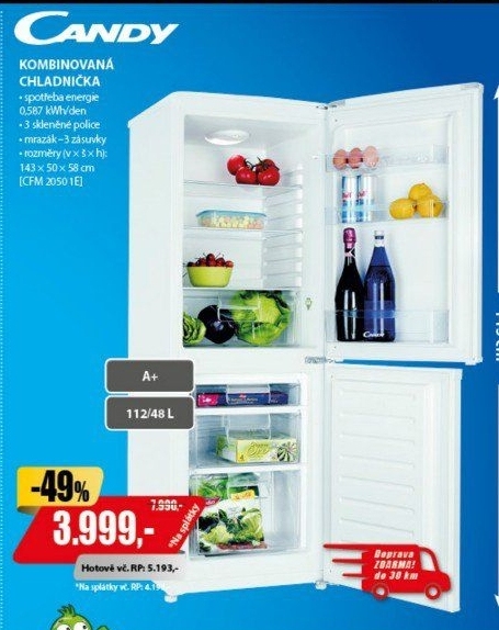 Kombinovaná chladnička Candy CFM 2050/1E
