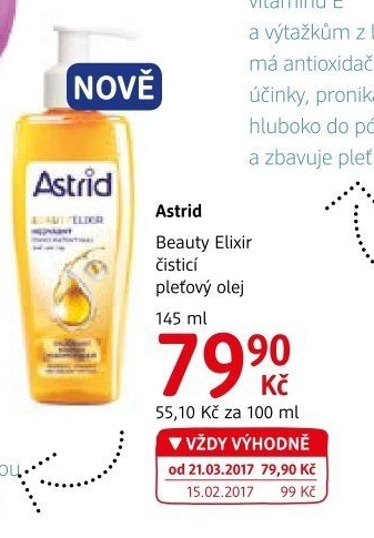 Čistící pleťový olej Beauty Elixir Astrid