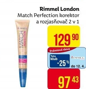 Korektor a rozjasňovač 2 v 1 Match Perfection Rimmel