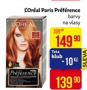 Barva na vlasy Préférence L'oréal