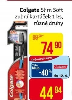 Kartáček na zuby Slim Soft Colgate