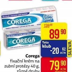Fixační krém na zubní protézu Corega