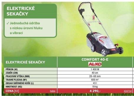 Elektrická rotační sekačka AL-KO Comfort 40 E
