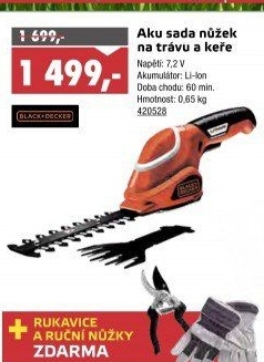 Aku nůžky na trávu a keře GSL 700 Black&amp