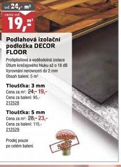 Podlahová izolační podložka Decor Floor