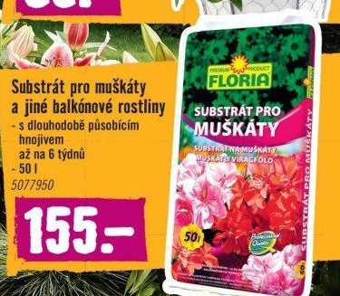Substrát pro muškáty Floria