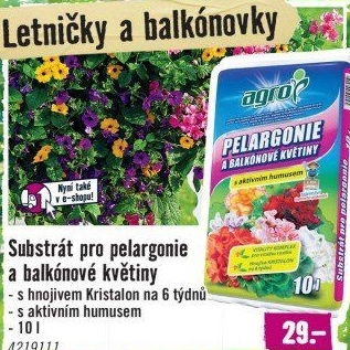 Substrát pro pelargonie Agro