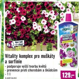 Vitality komplex na muškáty a surfínie Agro