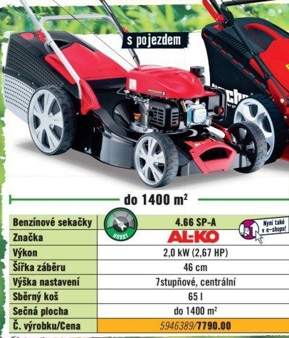 Benzínová rotační sekačka AL-KO Classic 4.66 SP-A