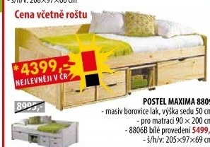 Jednolůžko se zásuvkami MAXIMA