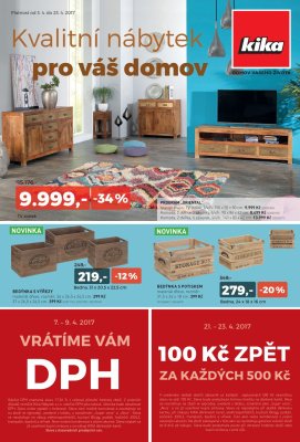 akční leták Kika nábytek 3.4.2017-23.4.2017