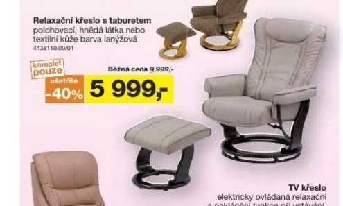 Relaxační křeslo s taburetem Saturn 1
