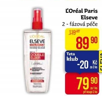 Dvoufázová péče na vlasy Elséve L'Oréal
