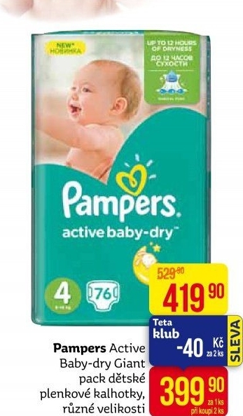 Pleny dětské Pampers Active Baby Dry
