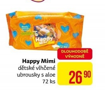 Vlhčené ubrousky dětské Happy Mimi