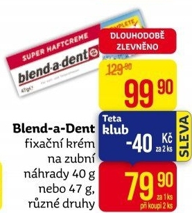 Fixační krém na zubní protézu Blend-a-dent